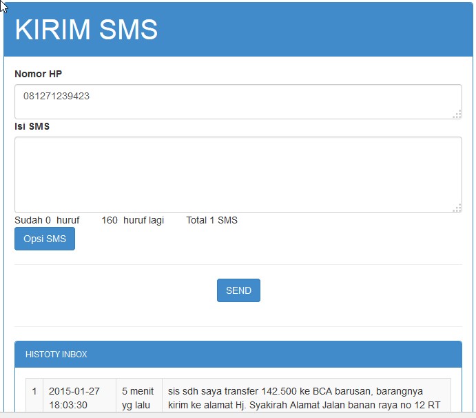 smscenter - form reply sms